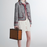 Short Square Pattern Retro Jacket