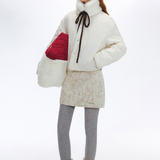 Reversible Light Colored Ribbon Down Jacket