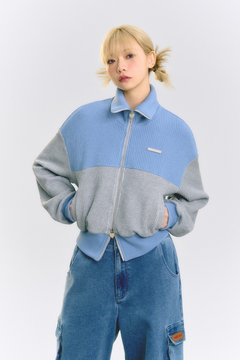 Bicolor Zipper Sweatshirt