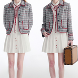 Short Square Pattern Retro Jacket