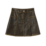 Retro Nostalgic Leather Skirt