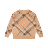 Contrast Plaid Jacquard Sweater