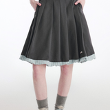 Contrast Balloon Midi Skirt