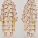 Plaid Boa Mid-Length Coat