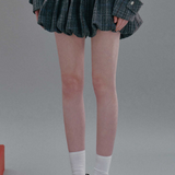 A Line Lapel Plaid Wool Skirt