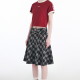 A-Line Mid Length Retro Skirt