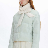 Reversible Light Colored Ribbon Down Jacket