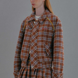 Lapel Plaid Wool Jacket