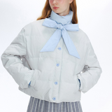 Reversible Light Colored Ribbon Down Jacket