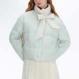 Reversible Light Colored Ribbon Down Jacket