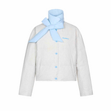 Reversible Light Colored Ribbon Down Jacket