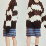 Contrast Wave Long Sweater