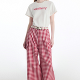 Retro Plaid Wide Pants