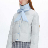 Reversible Light Colored Ribbon Down Jacket