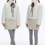 Reversible Light Colored Ribbon Down Jacket