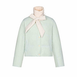 Reversible Light Colored Ribbon Down Jacket