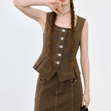 Stitch Design Brown Skirt