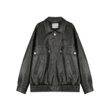 Line Design Craft Leather Jacket