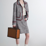 Short Square Pattern Retro Jacket