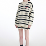 Contrast Color Stripe Sweater