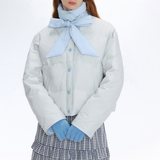 Reversible Light Colored Ribbon Down Jacket