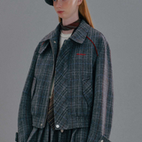 Lapel Plaid Wool Jacket