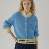 Contrast Color Knit Cardigan