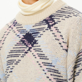 Contrast Plaid Jacquard Sweater