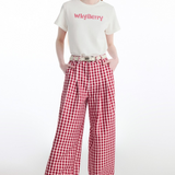 Retro Plaid Wide Pants