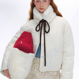 Reversible Light Colored Ribbon Down Jacket