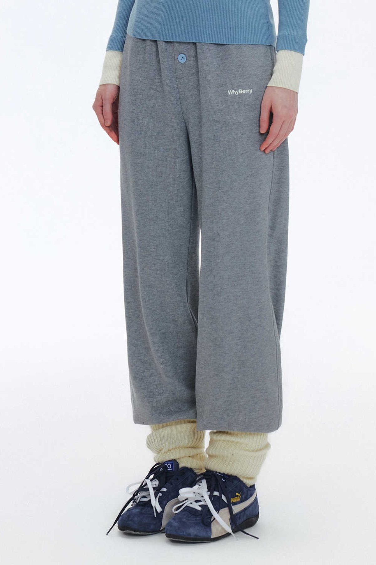 Solid Color Loose Sweat Pants