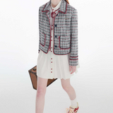 Short Square Pattern Retro Jacket