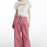 Retro Plaid Wide Pants