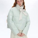 Reversible Light Colored Ribbon Down Jacket