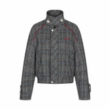 Lapel Plaid Wool Jacket