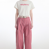 Retro Plaid Wide Pants