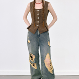 Stitch Design Brown Vest